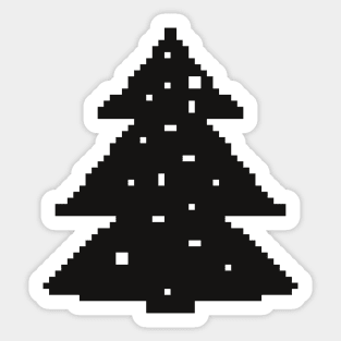 Christmas tree silhouette pixel art Sticker